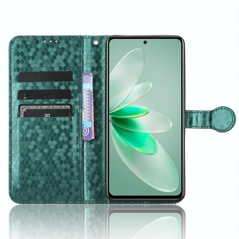 For vivo V27e / S16e Honeycomb Dot Texture Leather Phone Case(Green)