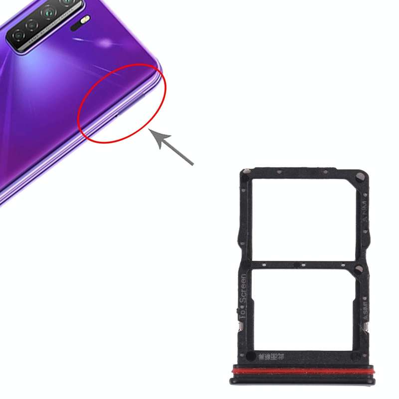SIM Card Tray + NM Card Tray for Huawei nova 7 SE 5G Youth (Black)