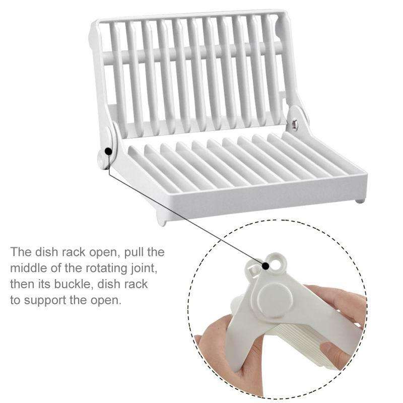 Foldable Dish Drip Rack Plate Holder(White)