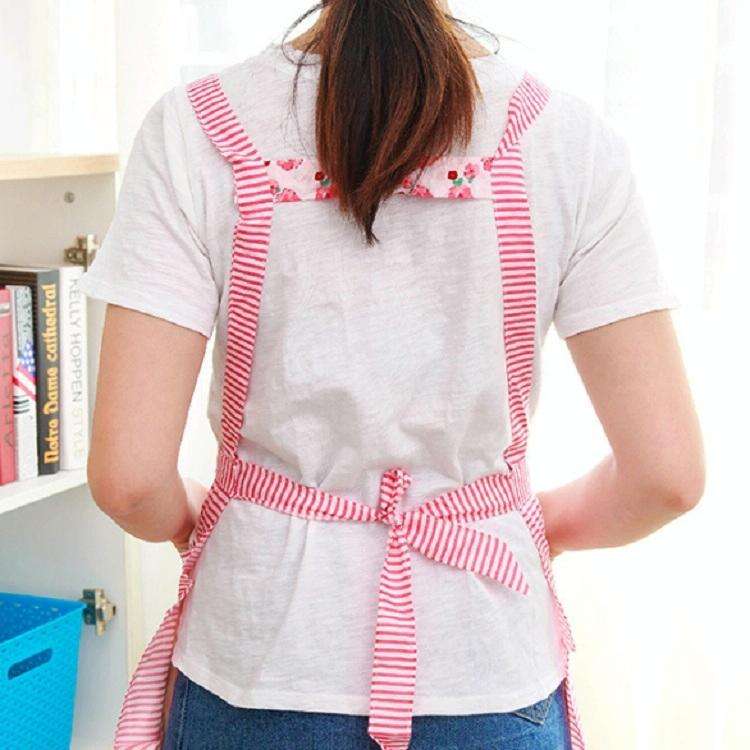 Kitchen Cooking Oil-resistant Brushed Apron Smock(Red Plaid)