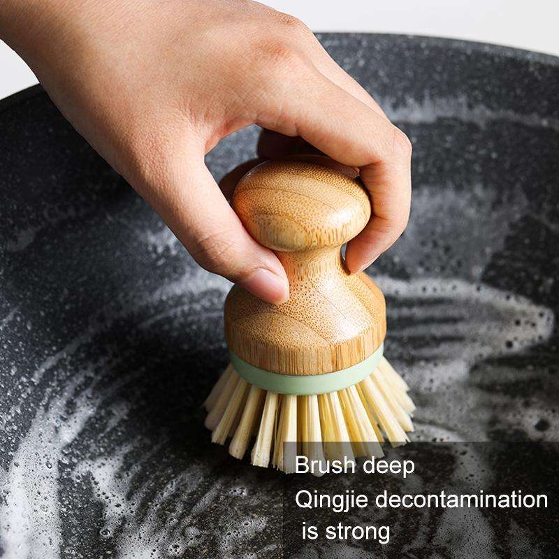 Multifunctional Tool Kitchen Cleaning Brush Wooden Handle Dish Scrubber Pot Pan Dishwasher, Mater...