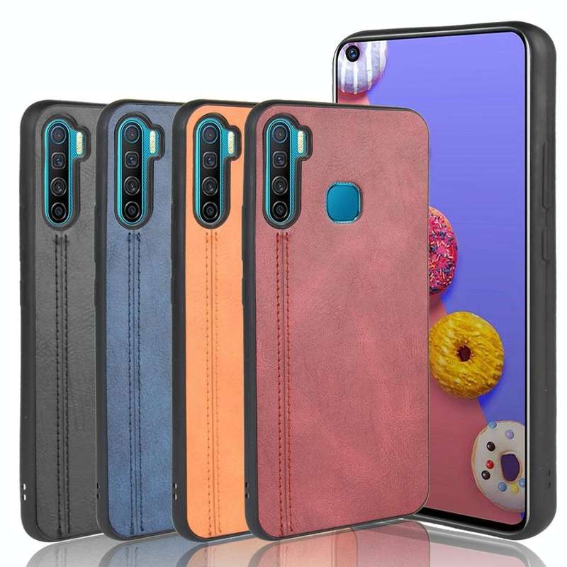 For Infinix S5 / S5 Lite/ X652 Shockproof Sewing Cow Pattern Skin PC + PU + TPU Case(Blue)
