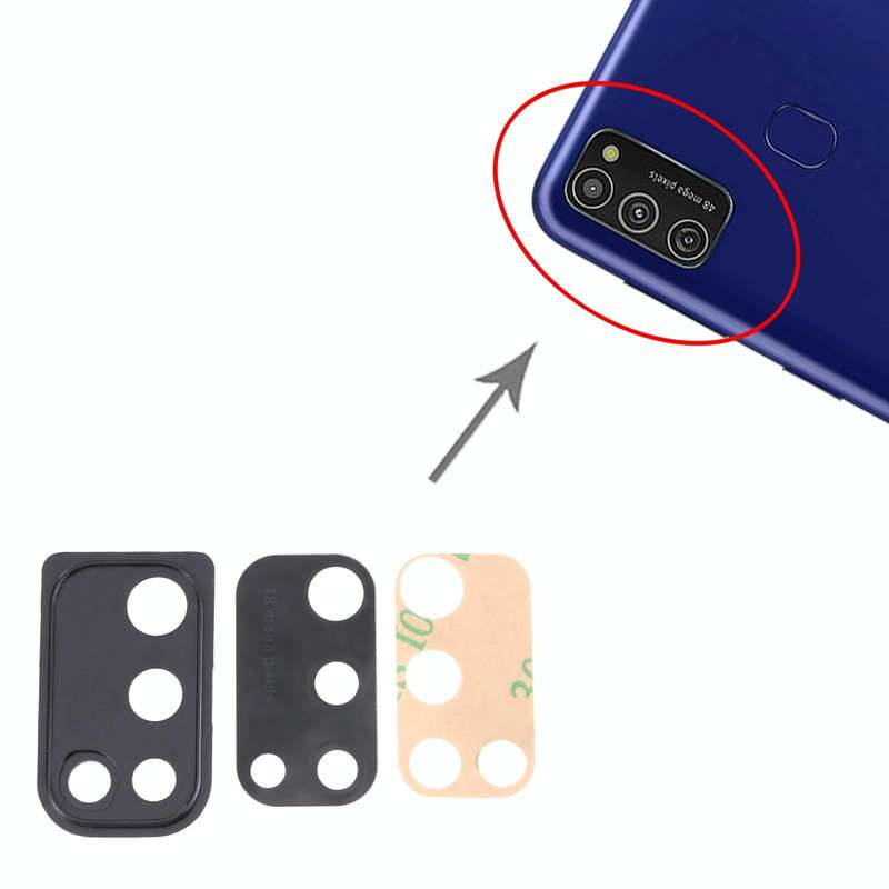 For Samsung Galaxy M21 SM-M215 10pcs Camera Lens Cover (Black)