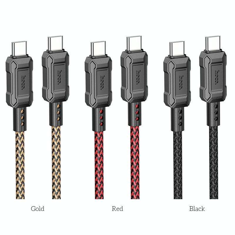 hoco X94 Leader 60W USB-C / Type-C to USB-C / Type-C Charging Data Dable, Length:1m(Gold)