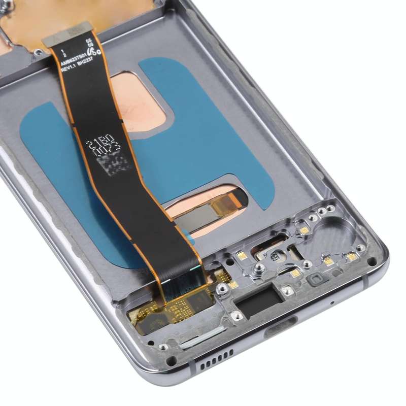 OLED LCD Screen For Samsung Galaxy S20 SM-G980 Digitizer Full Assembly with Frame (Grey)