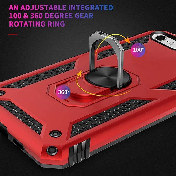 For iPhone SE 2022 / SE 2020 Shockproof TPU + PC Protective Case with 360 Degree Rotating Holder(...