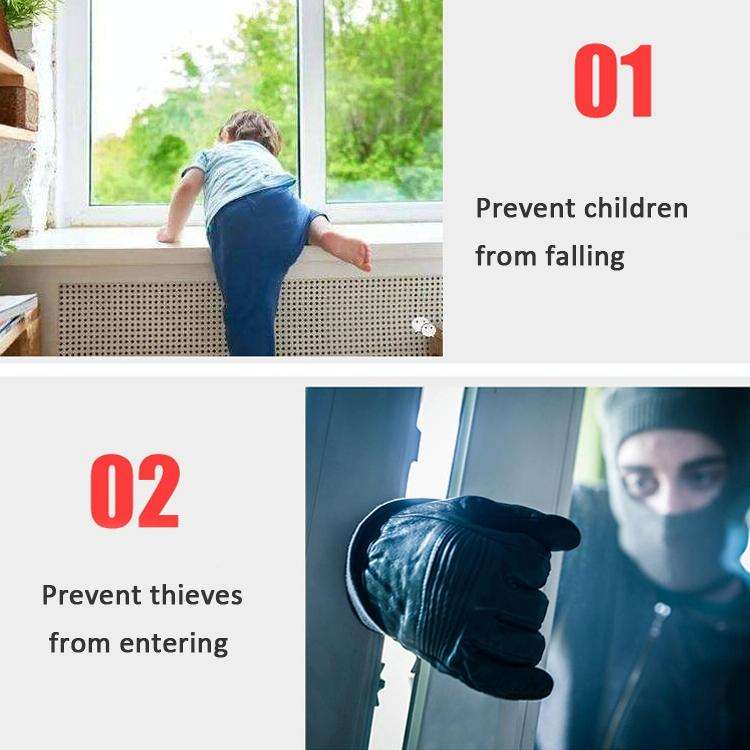 2 PCS Aluminum Screen Window Door Lock Child Protection Safety Lock Anti-theft Stopper(Hex Key)