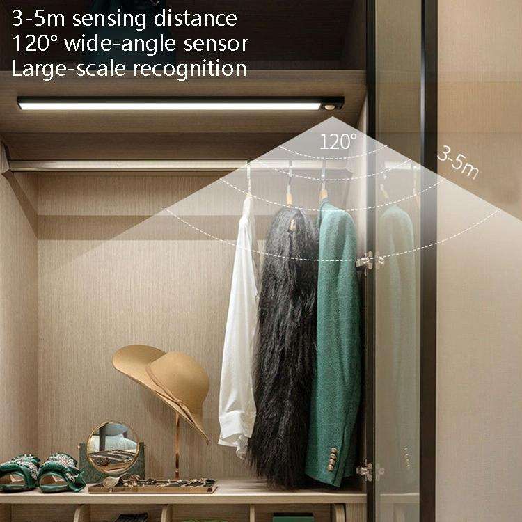 Intelligent Automatic Human Body Induction Wireless LED Lamp 40cm(Black + Neutral Light)