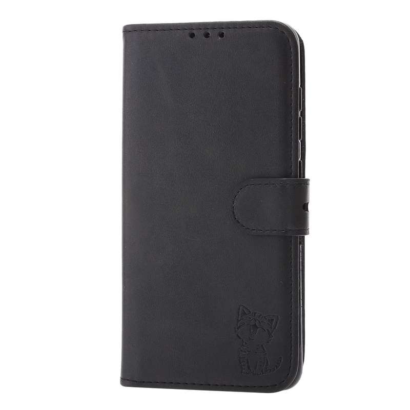 For Huawei P50 Pro Embossed Happy Cat Pattern Horizontal Flip Leather Case with Holder & Card Slo...