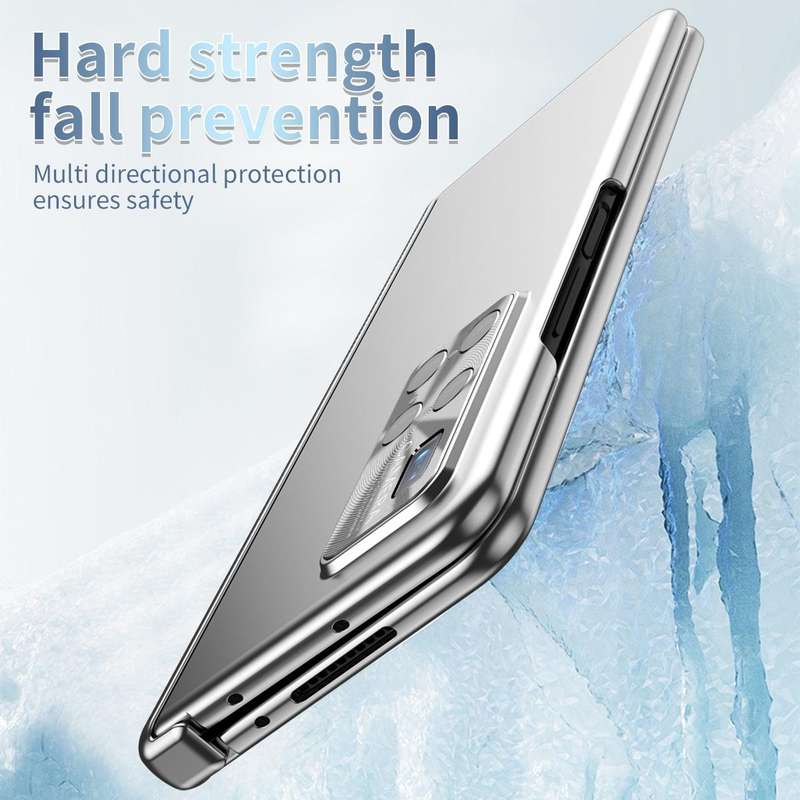 For Huawei Mate X2 Electroplating Hinged Folding Phone Case with S Pen Fold Edtion(Silver)