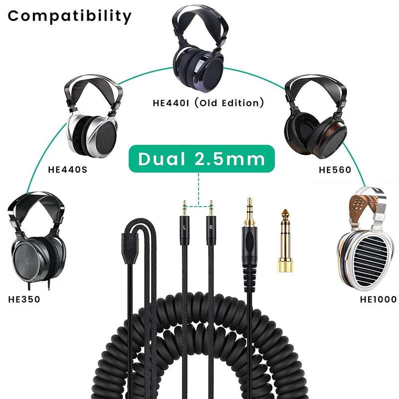 ZS0228 Headphone Audio Cable for HIFIMAN HE400i HE560 1000 (Black)