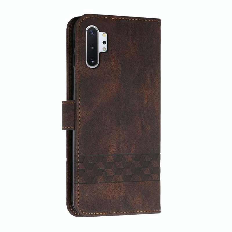 For Huawei P30 Pro Cubic Skin Feel Flip Leather Phone Case(Dark Brown)