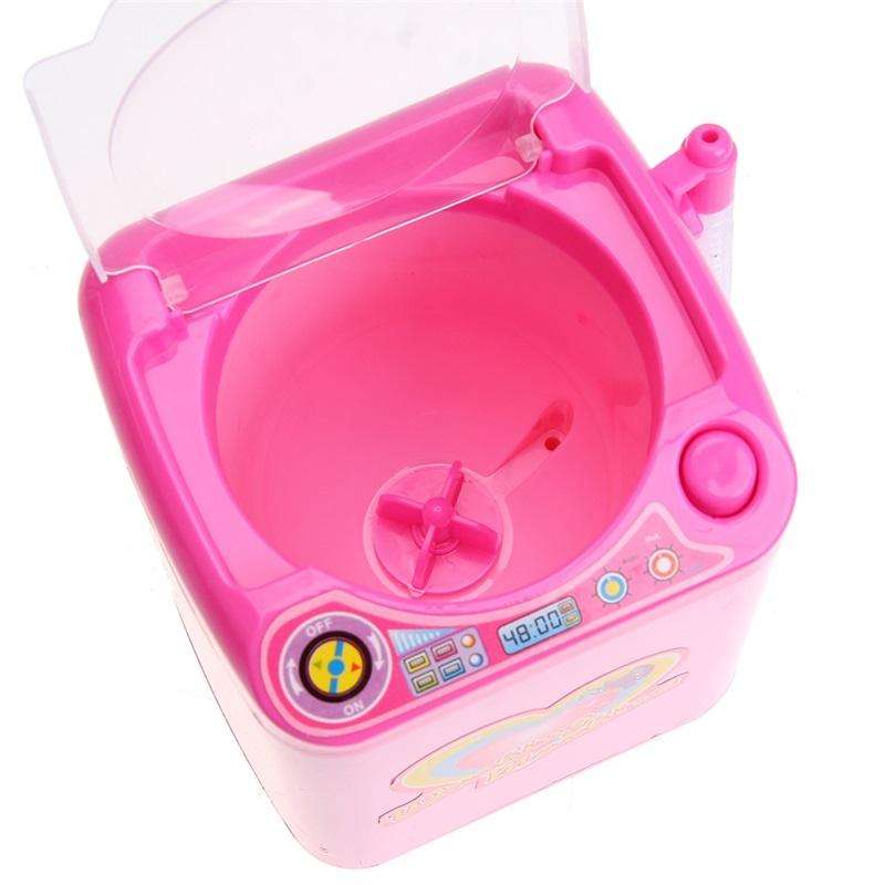 Mini Electric Washing Machine Pretend Play Children Furniture Toys(Pink)
