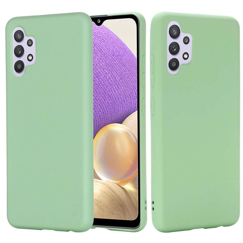 For Samsung Galaxy A32 4G Solid Color Liquid Silicone Dropproof Full Coverage Protective Case(Green)
