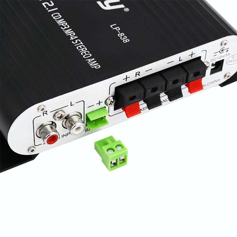 Car 2.1CH HIFI Subwoofer Amplifier Audio, Support MP3(Black)
