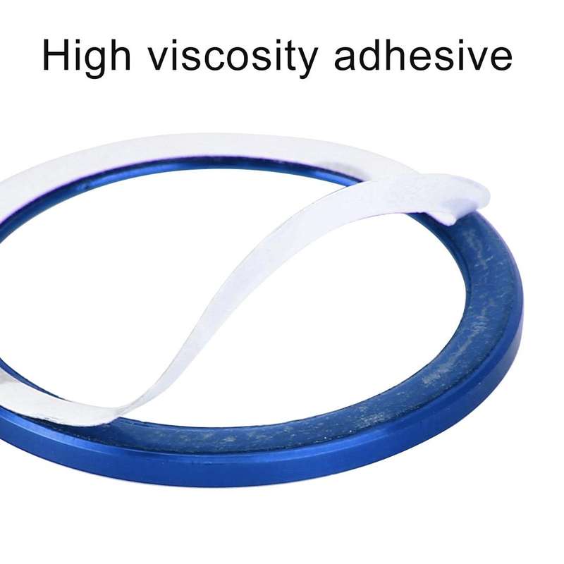 Car Engine Start Key Push Button Ring Trim Aluminum Alloy Sticker Decoration for Volkswagen(Blue)