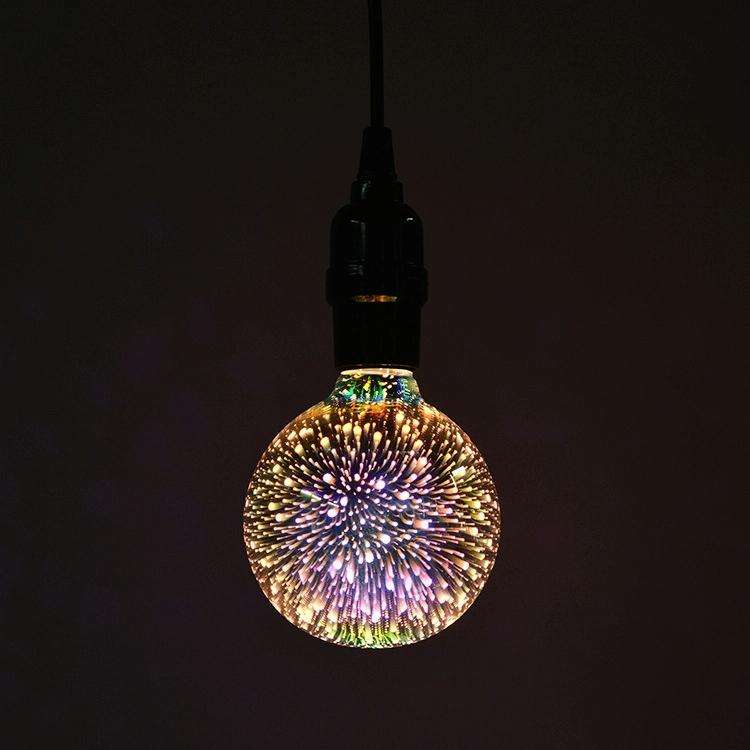 G95 E27 4W IP65 Waterproof Warm White 3D Fireworks LED Bulb, 2700K 48 LEDs SMD 2835 Vintage Atmos...