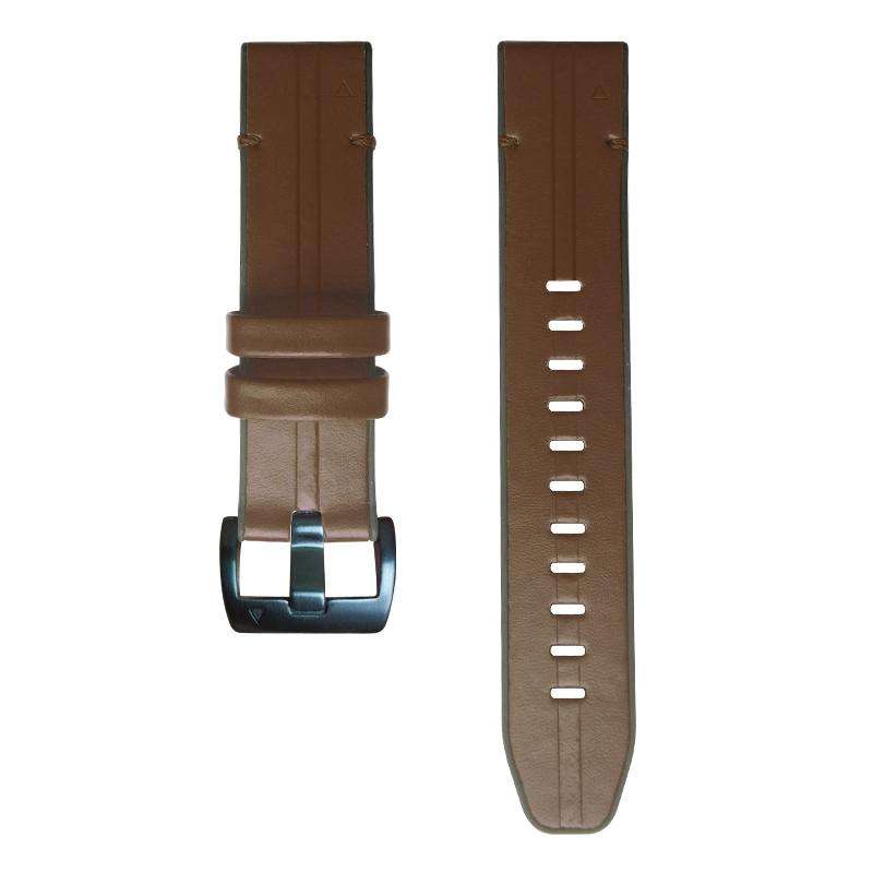 For Garmin Fenix 6 Silicone + Leather Quick Release Watch Band(Coffee)