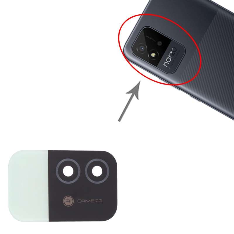 For OPPO Realme Narzo 50i RMX3235 10pcs Back Camera Lens (Green)