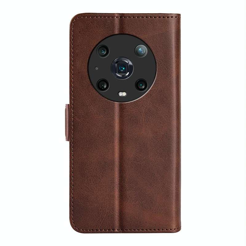 For Honor Magic4 Pro Dual-side Magnetic Buckle Flip Leather Phone Case(Brown)