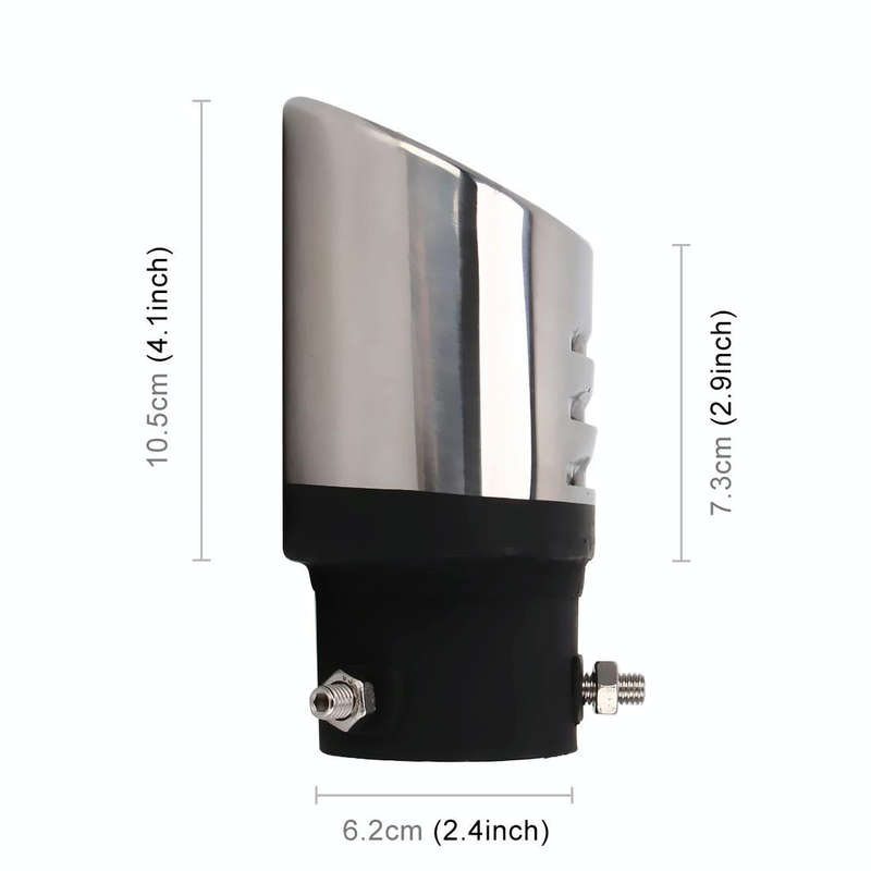 Universal Car Styling Stainless Steel Straight Bolt-on Exhaust Tail Muffler Tip Pipe with Mesh(Bl...