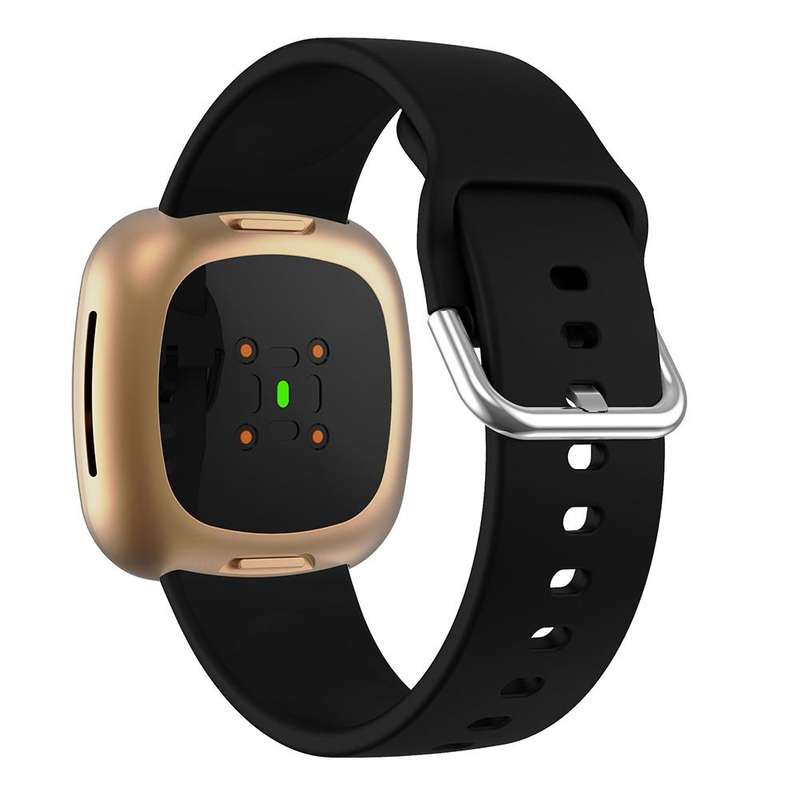 For Fitbit Versa 3 Silicone Watch Band(Black)