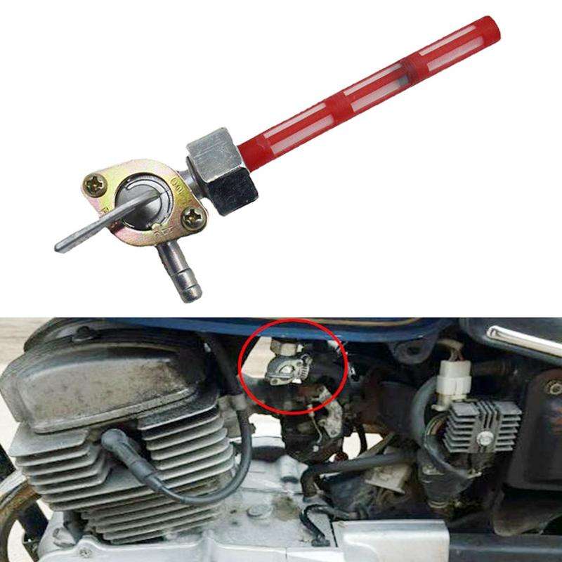 Motorcycle Fuel Tap Valve Petcock Fuel Tank Gas Switch for Honda CB400F 1977(Red)