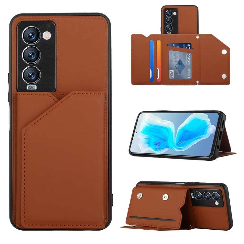 For Tecno Camon 18 Premier Skin Feel PU + TPU + PC Phone Case(Brown)