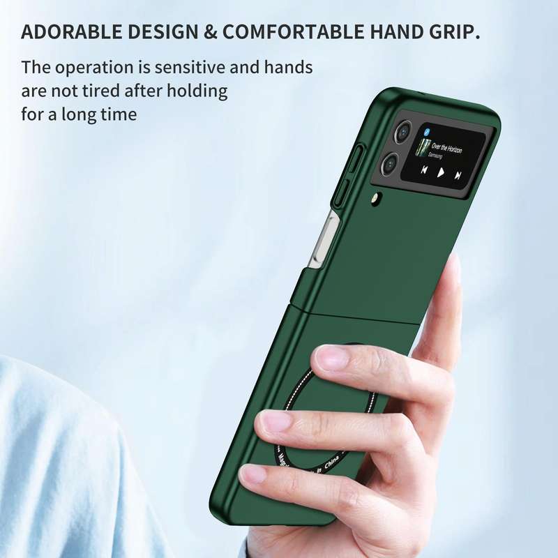 For Samsung Galaxy Z Flip4 Magsafe Magnetic Folding PC Phone Case(Green)