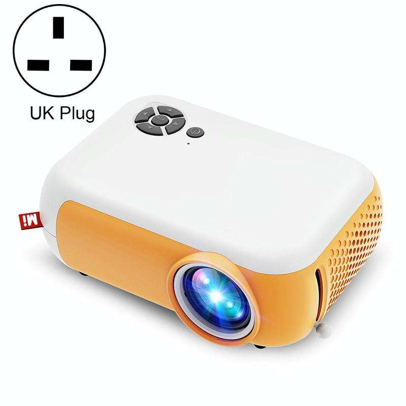 A10 480x360 Pixel Projector Support 1080P Projector ,Style: Same-screen White Yellow (UK Plug)