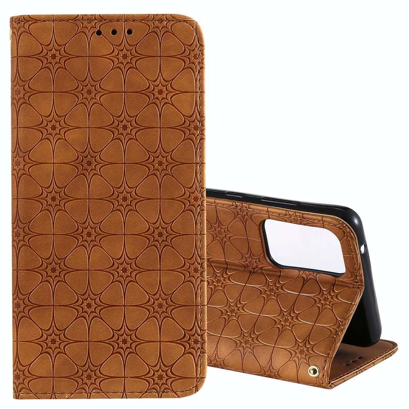 For Samsung Galaxy A72 5G / 4G Lucky Flowers Embossing Pattern Magnetic Horizontal Flip Leather C...