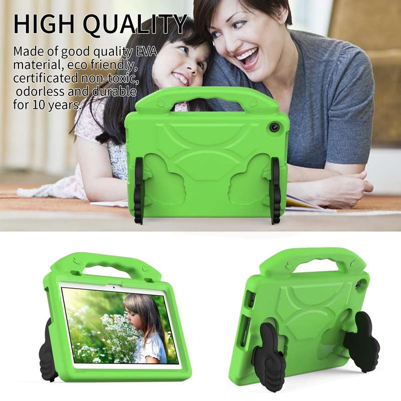 For Lenovo Tab M10 3rd Gen 10.1 TB-328 Thumb Bracket EVA Shockproof Tablet Case(Green)