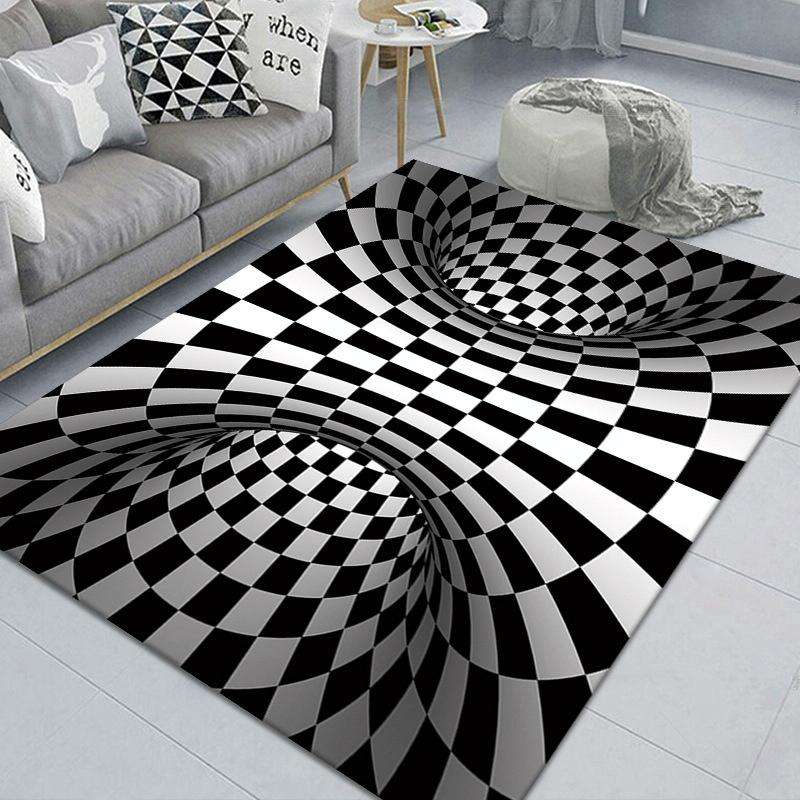 3D Geometric Stereo Trap Vision Living Room Bedroom Carpet, Size: 40x60cm(Rectangular Visual C)