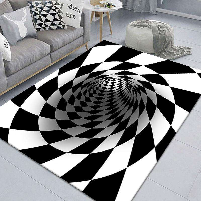 3D Geometric Stereo Trap Vision Living Room Bedroom Carpet, Size: 60x90cm(Rectangular Vision G)