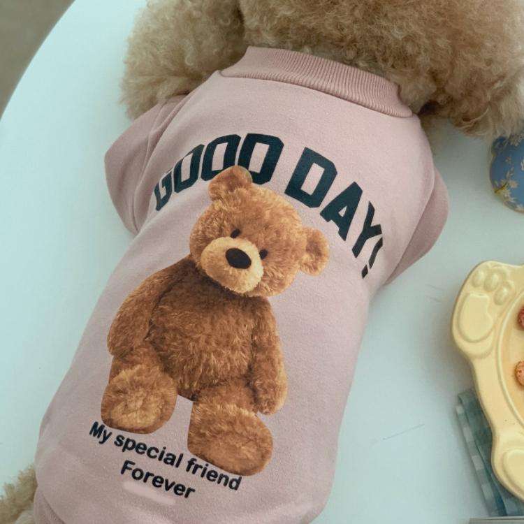 2pcs Cute Warm Pet Fleece Sweater Teddy Bear Cat Clothes, Size: XS(Light Pink)