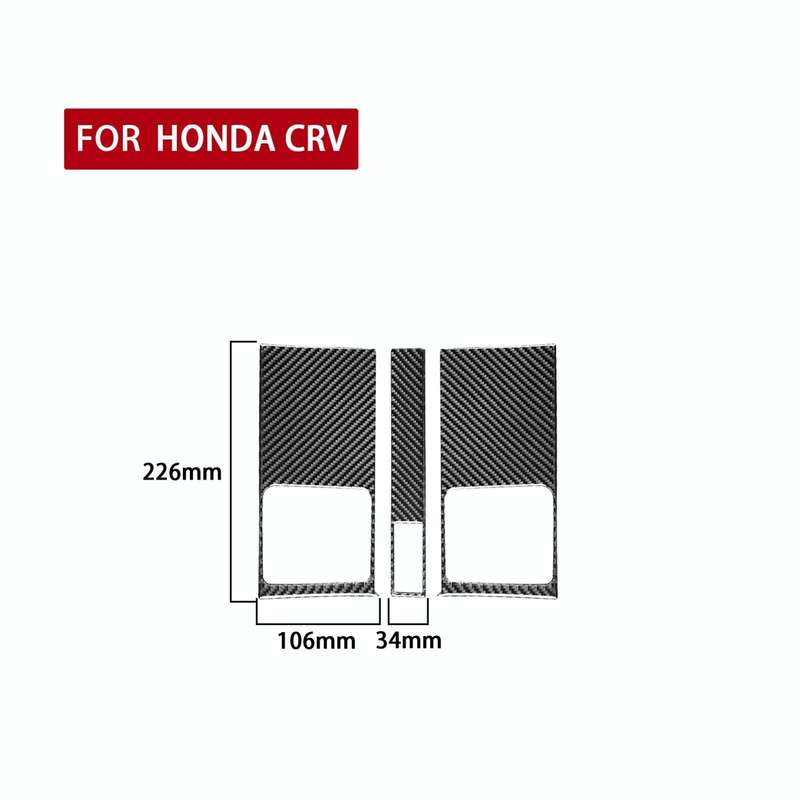 3 PCS / Set Carbon Fiber Car Central Control Air Outlet Panel Decorative Sticker for Honda CRV 20...