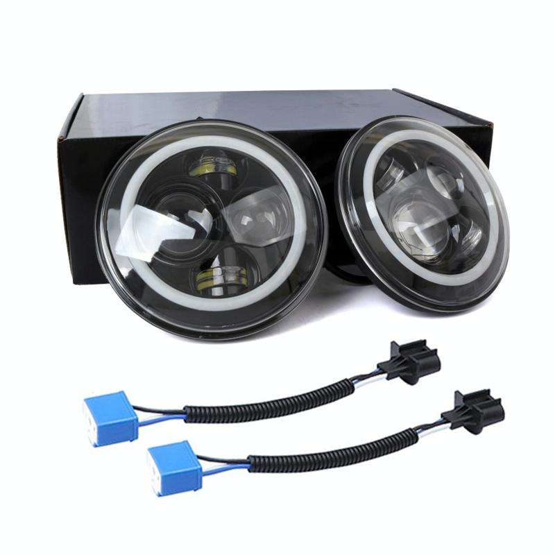 2 PCS 7 inch IP68 Waterproof 6500K 75W CREE LED Headlight Hi/Lo Beam Driving Lamp for Jeep Wrangl...