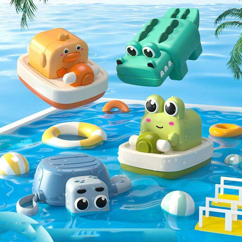 BY-05 Summer Children Play Water Chain Clockwork Toys Baby Bath Bathroom Toys, Style: Turtle