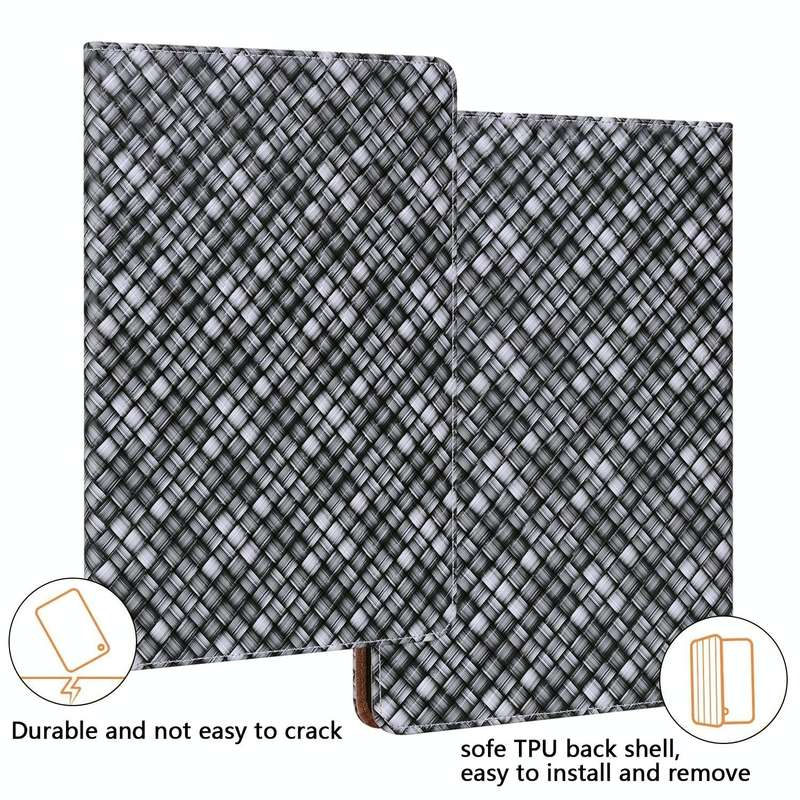 For Samsung Galaxy Tab A8 10.5 2021 Color Weave Leather Tablet Case with Holder(Black)