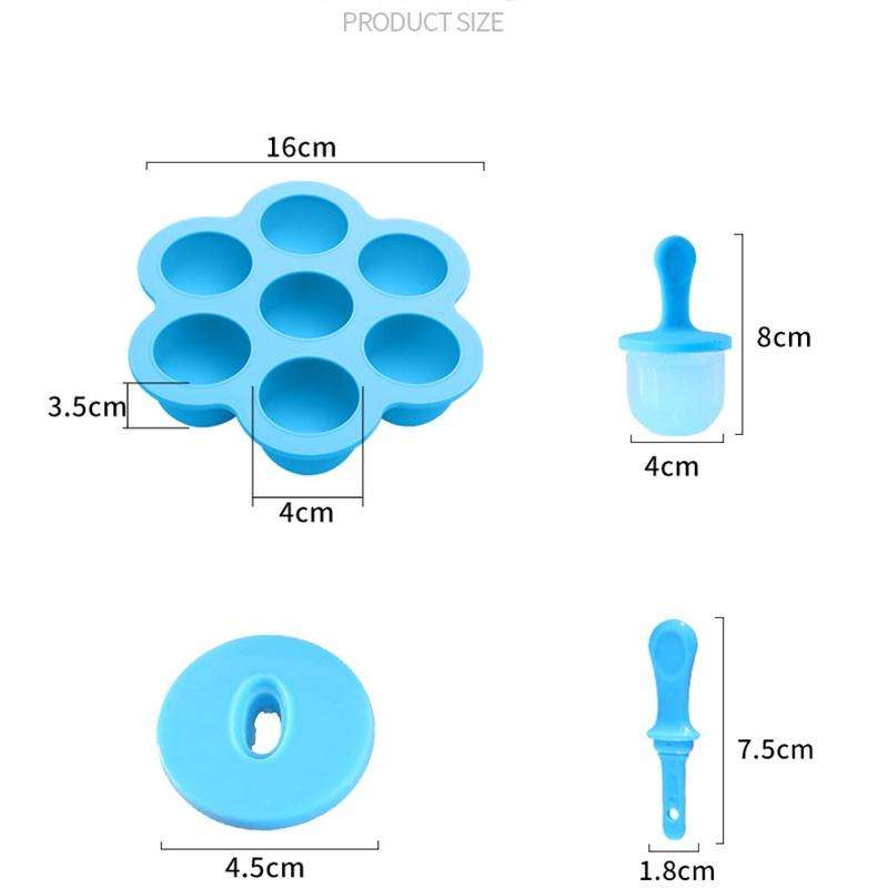 Silicone Mini Ice Pops Mold Ice Cream Ball Lolly Maker Popsicle Molds Baby DIY Food Supplement To...