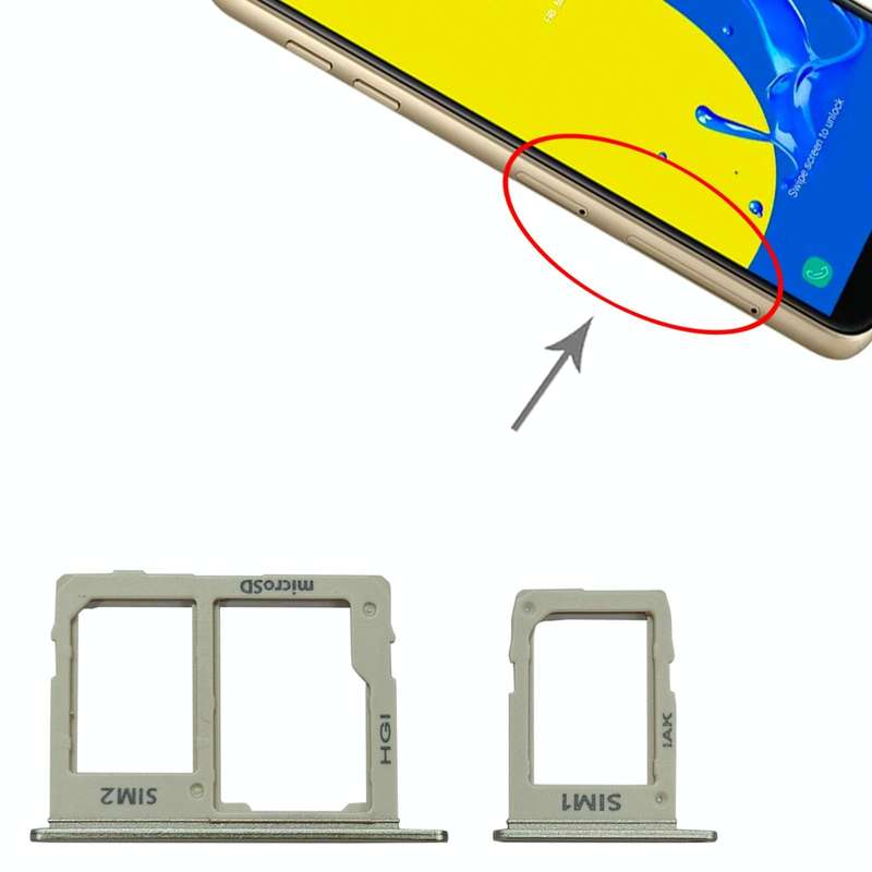 For Samsung Galaxy J4 2018 SM-J400 SIM Card Tray + SIM + Micro SD Card Tray (Gold)