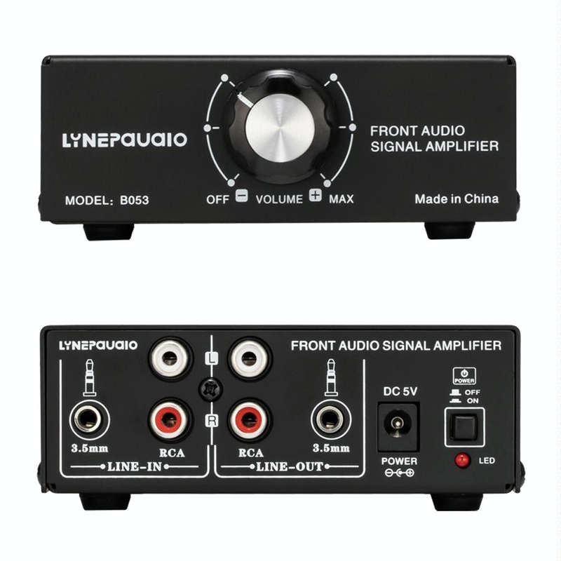 B053 Front Stereo Sound Amplifier Headphone Speaker Amplifier Booster with Volume Adjustment, 2-W...