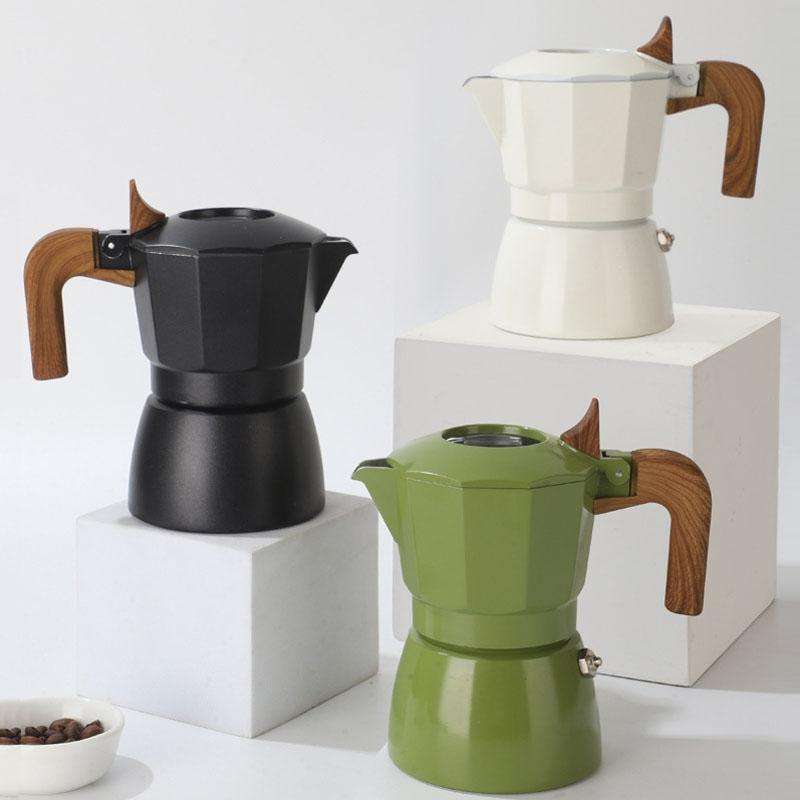 100ml Dual Valve Mocha Pot Espresso Machine Outdoor Coffee Brewing Pot Extraction Tool(Black)