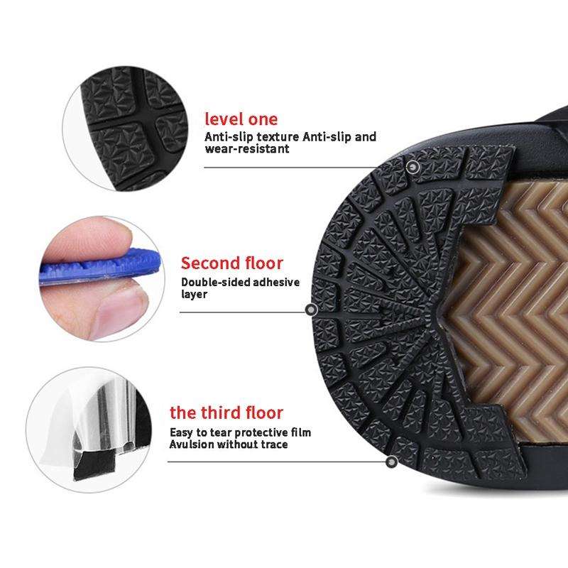 2 Pairs Thickened Rubber Sole Heel Wear-Resistant Non-Slip Patch, Size: 41-42cm(Black)