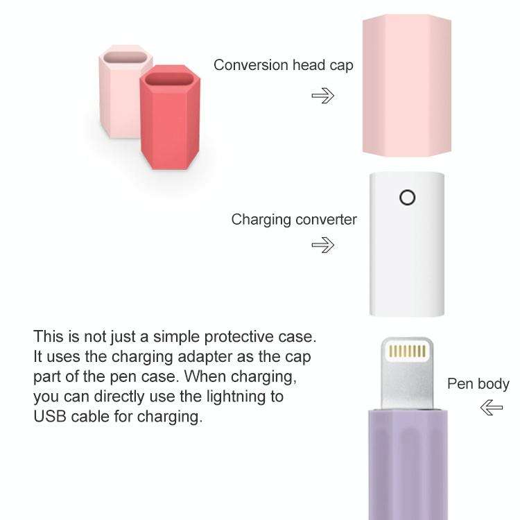 For Apple Pencil 2 Stylus Touch Pen Split Contrast Color Silicone Protective Case(Classic Red and...