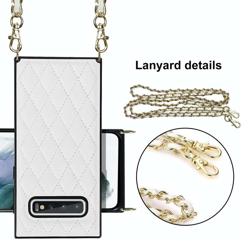 For Samsung Galaxy S10 Elegant Rhombic Pattern Microfiber Leather +TPU Shockproof Case with Cross...