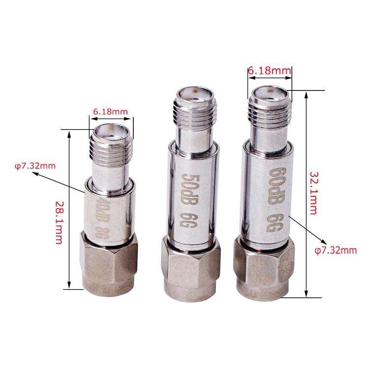 30dBi SMA Attenuator DC-6GHz SMA Coaxial Fixed Connectors
