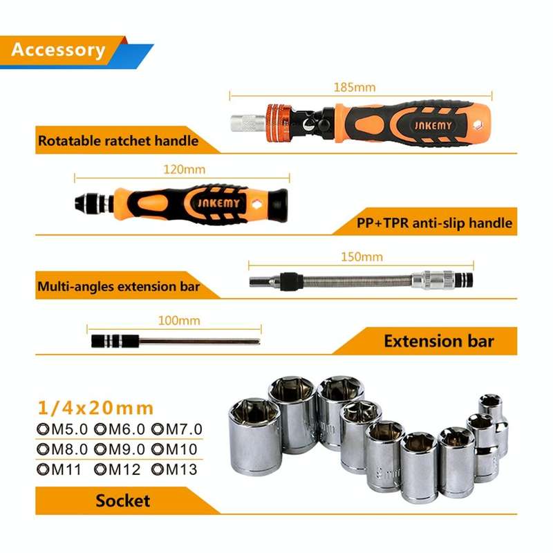 JAKEMY JM-6123 31 in 1 Color Ring Professional Screwdriver Repair Tool Set