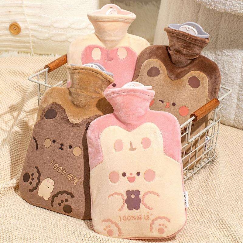 ZS103 Cartoon Plush Water-filled Explosion-proof Hot Water Bags, Spec: Intervened White(500ml)