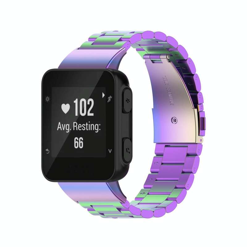 For Garmin Forerunner 35 / 30 Universal Three Beads Stainless Steel Watch Band(Colorful)